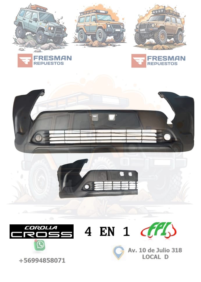 PARACHOQUES DELANTERO CON REJILLA 4 EN 1 COROLLA CROSS 21/24 | Fresman