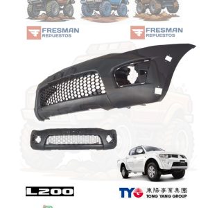 PARACHOQUE DEL L200 07-15 4D56 CON HOYOS EXTENSIONES