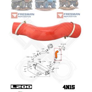 MANGUERA L200 4N15 MARIPOSA / INTERCOOLER LADO LH (POLIURETANO NARANJA)