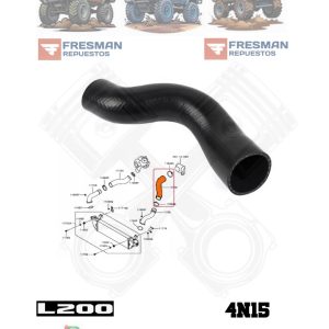 MANGUERA L200 4N15 MARIPOSA / INTERCOOLER LADO LH (NEGRA)